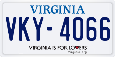VA license plate VKY4066