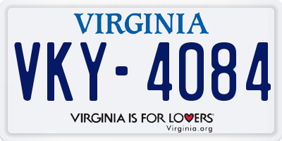 VA license plate VKY4084