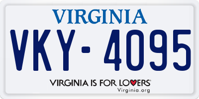 VA license plate VKY4095