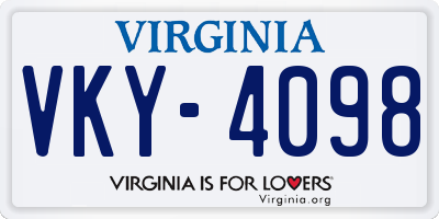 VA license plate VKY4098