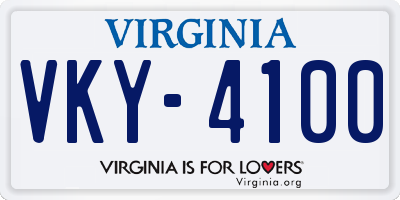 VA license plate VKY4100