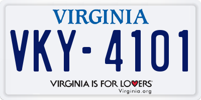 VA license plate VKY4101