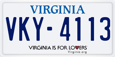 VA license plate VKY4113