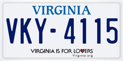 VA license plate VKY4115