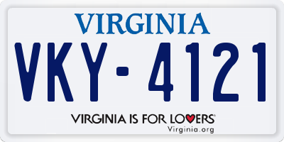 VA license plate VKY4121