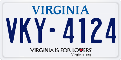 VA license plate VKY4124