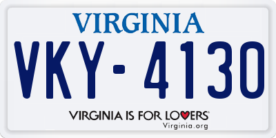 VA license plate VKY4130