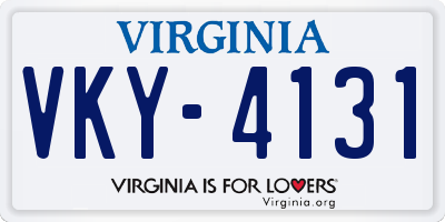 VA license plate VKY4131