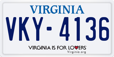 VA license plate VKY4136