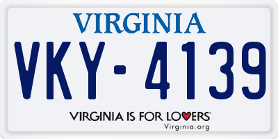 VA license plate VKY4139