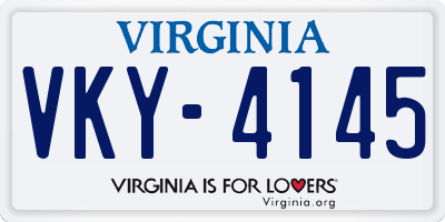 VA license plate VKY4145