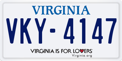 VA license plate VKY4147