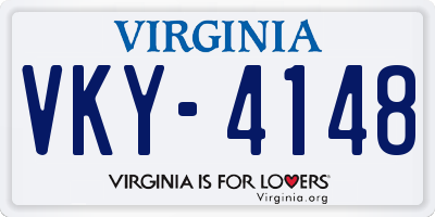 VA license plate VKY4148