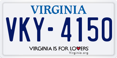 VA license plate VKY4150