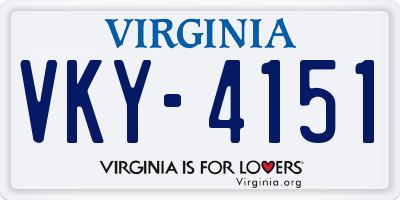 VA license plate VKY4151
