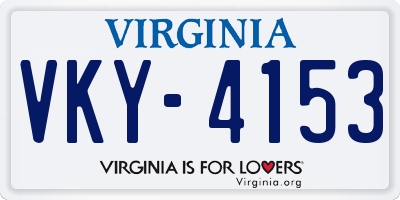 VA license plate VKY4153