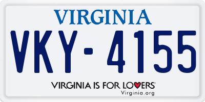 VA license plate VKY4155