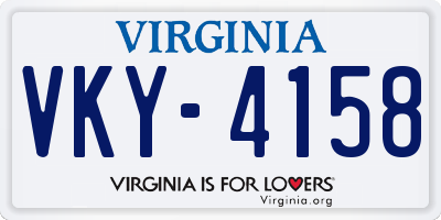 VA license plate VKY4158