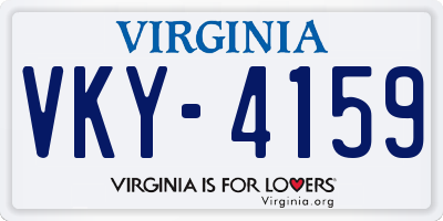 VA license plate VKY4159
