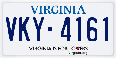 VA license plate VKY4161