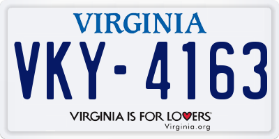 VA license plate VKY4163