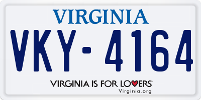 VA license plate VKY4164