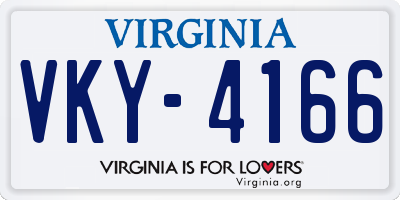 VA license plate VKY4166