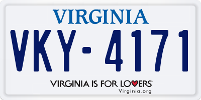 VA license plate VKY4171