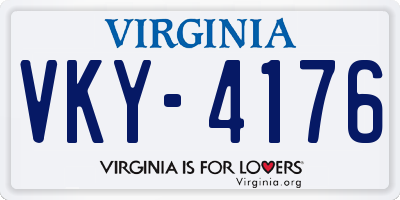 VA license plate VKY4176