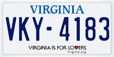 VA license plate VKY4183