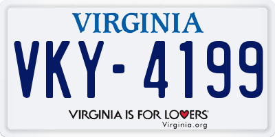 VA license plate VKY4199
