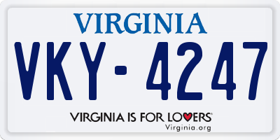 VA license plate VKY4247