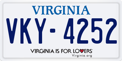 VA license plate VKY4252