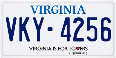 VA license plate VKY4256