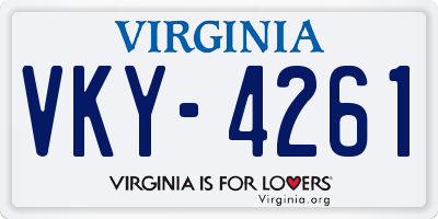VA license plate VKY4261