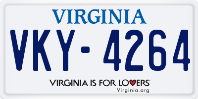 VA license plate VKY4264
