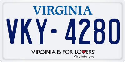 VA license plate VKY4280