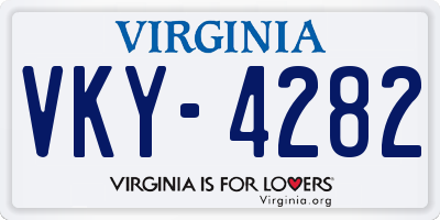 VA license plate VKY4282