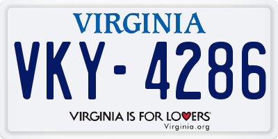 VA license plate VKY4286