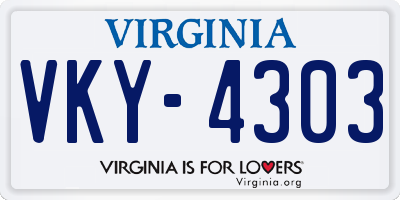 VA license plate VKY4303