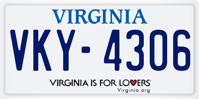 VA license plate VKY4306