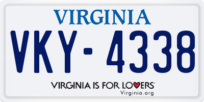 VA license plate VKY4338