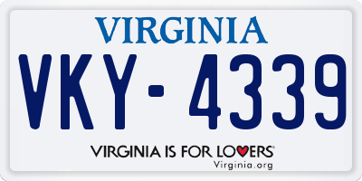 VA license plate VKY4339