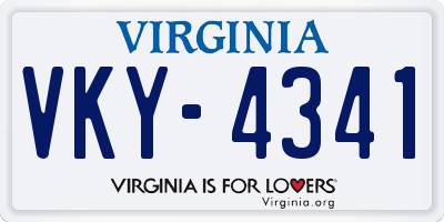 VA license plate VKY4341