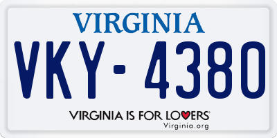 VA license plate VKY4380