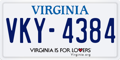 VA license plate VKY4384