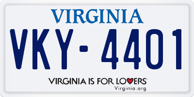 VA license plate VKY4401