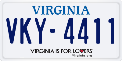 VA license plate VKY4411