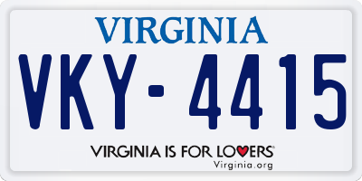 VA license plate VKY4415