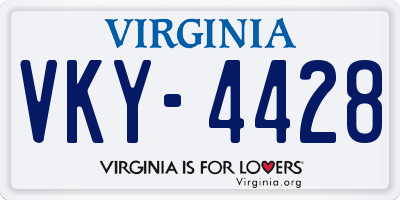 VA license plate VKY4428